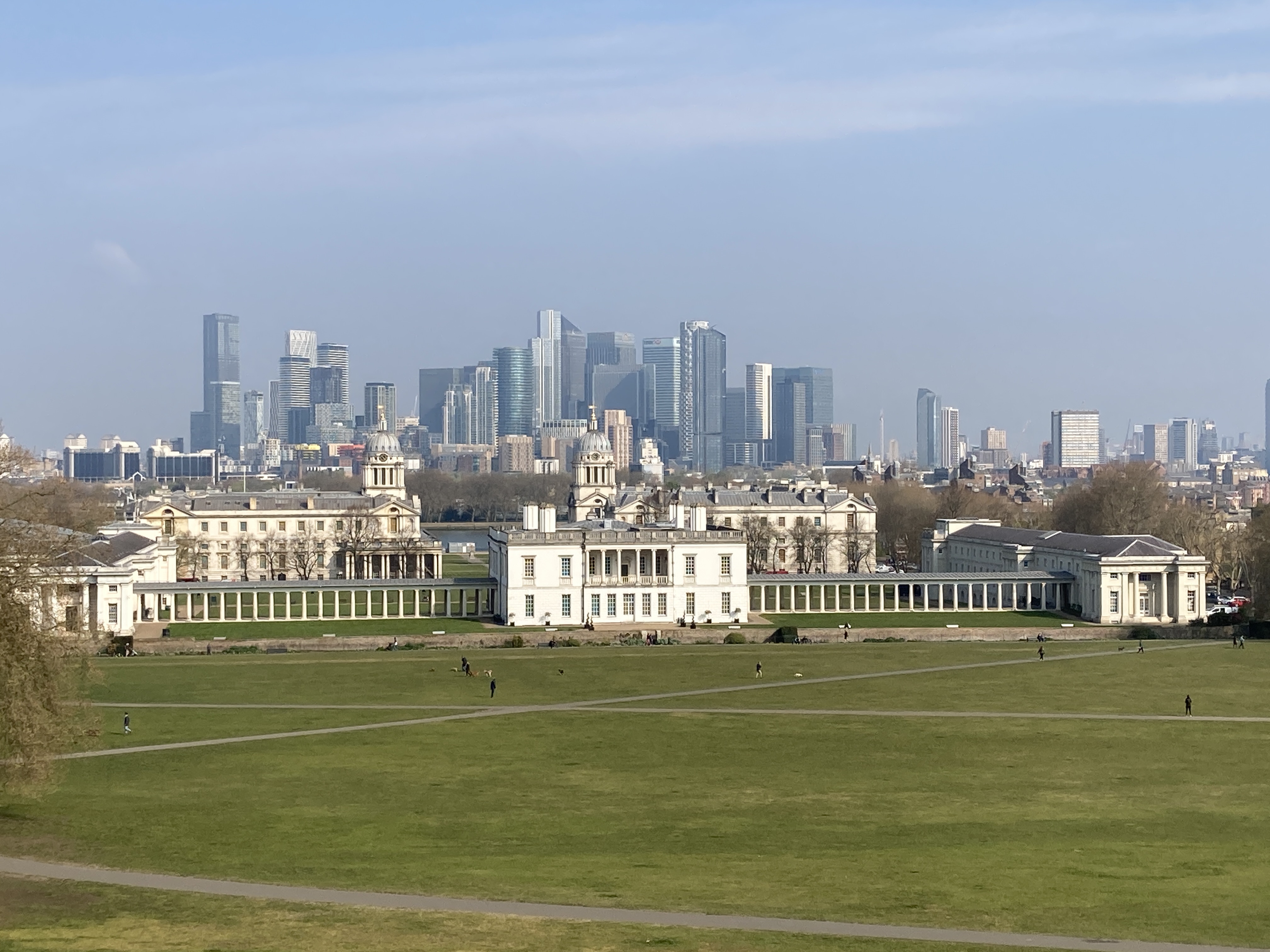 Canary Wharf and Old Royal Naval College, Greenwich